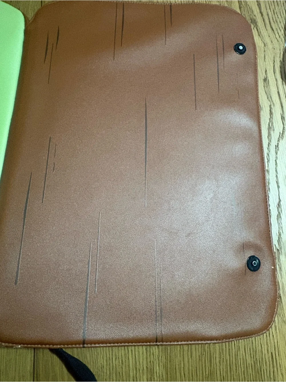Brown Faux Leather Backpack with Black Accent Corners